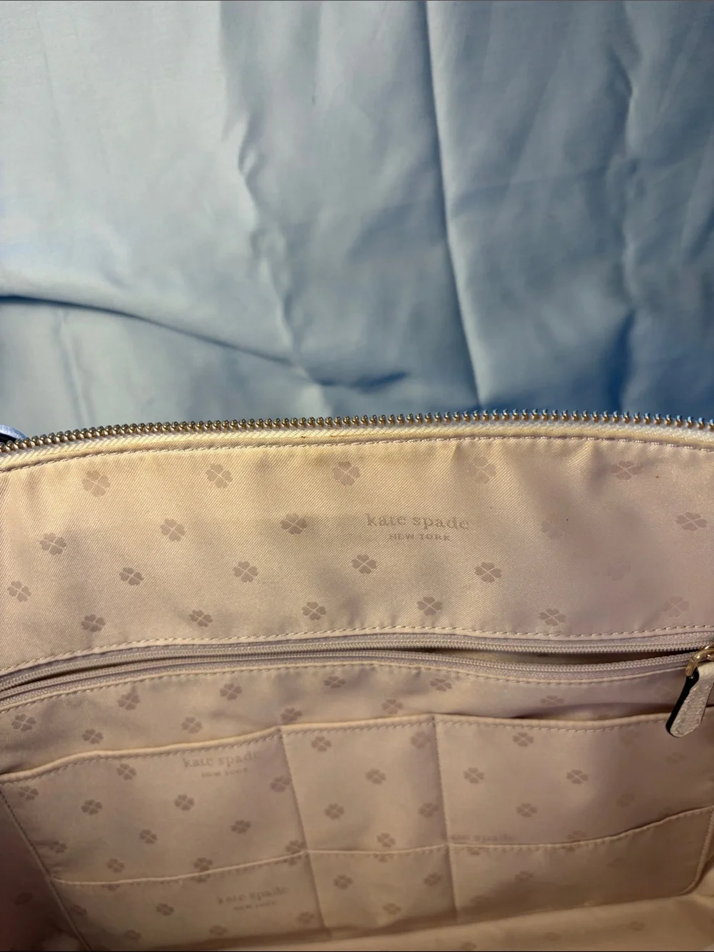 Kate Spade Cream Leather 13” Laptop Work Tote with dust bag